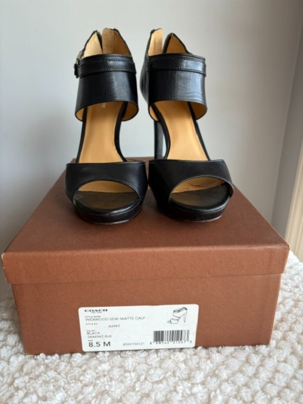 🖤 Coach Wexwood Semi Matte Calf Leather Heels – Size 8.5M